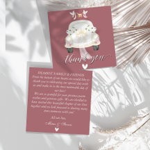 Cartão de agradecimento floral rosa de casamento d