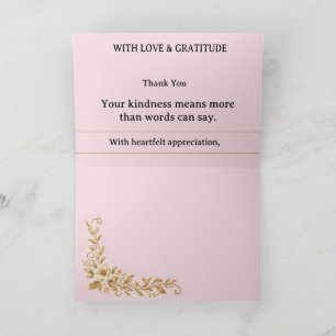 Cartão de Agradecimento Floral Rosa Elegante