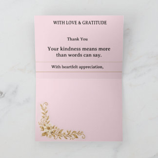 Cartão de Agradecimento Floral Rosa Elegante