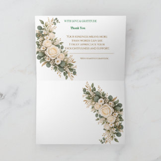 Cartão de Agradecimento Floral Rosa Elegante