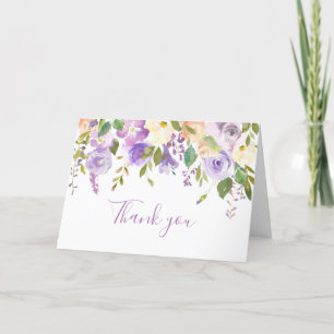 Cartão De Agradecimento Floral roxo
