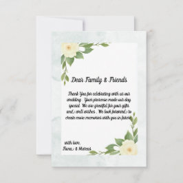 Cartão de Agradecimento Floral Rústico e Minimalis