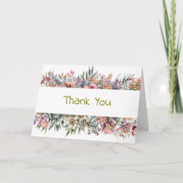 Cartão De Agradecimento Floral Thank You Card
