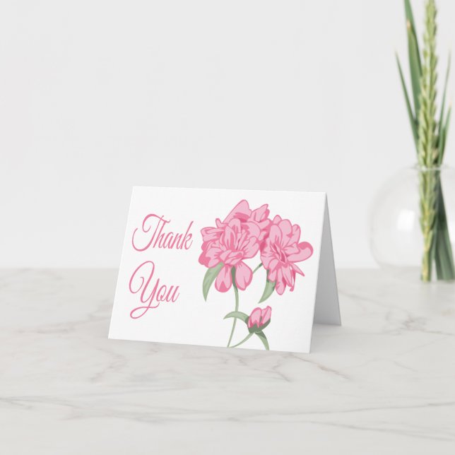 Cartão De Agradecimento Floral Thank You Pink Peony Flower Blank Note Card (Frente)