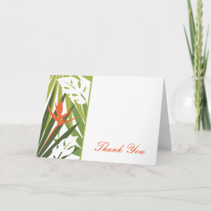 Cartão de Agradecimento Floral Tropical Laranja