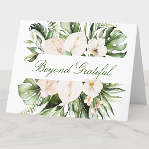 Cartão de Agradecimento Floral Tropical Verde