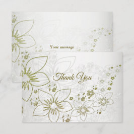 Cartão De Agradecimento Floral Verde Vintage Casamento Elegante 