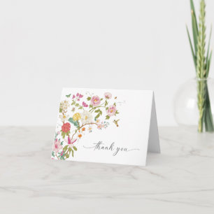 Cartão de Agradecimento Floral Vintage