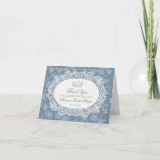 Cartão de Agradecimento Floral Vintage Blue Lace