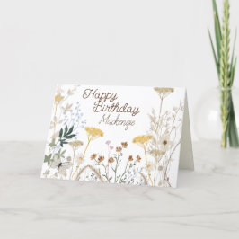 Cartão De Agradecimento Floral Wildflower Rustic Boho Whimsday