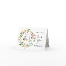 Floral Wreath Bridesmaid monograma - letra M