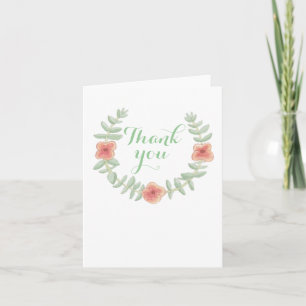 Cartão De Agradecimento Floral Wreath Obrigado