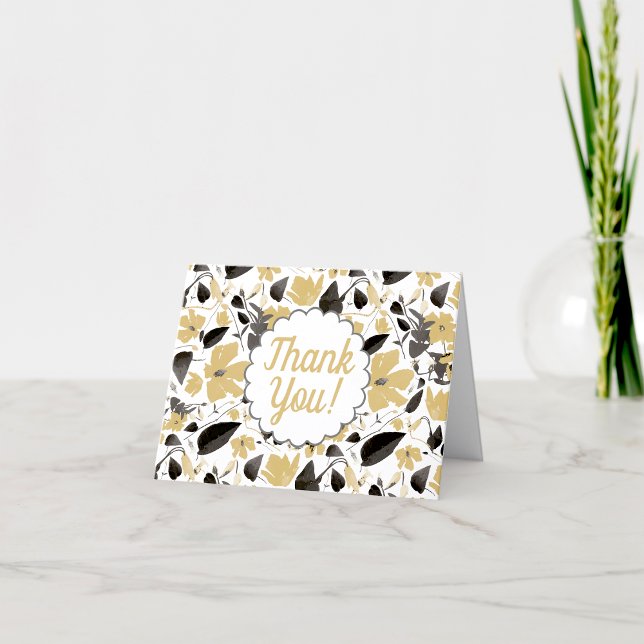 Cartão De Agradecimento Flores Amarelas Clematis - Obrigado (Clematis Yellow Watercolor Flowers Thank You card from Studio Posies.)