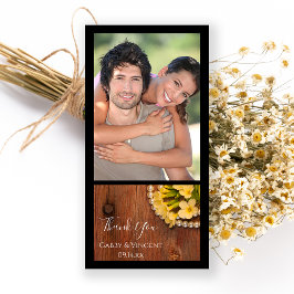 Cartão De Agradecimento Flores Amarelas Pérolas Celas Madeira Celeiro Obri