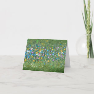 Cartão De Agradecimento Flores Aves e Borboletas