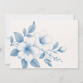 Cartão De Agradecimento Flores Azuis 3D Elegantes, crie o seu