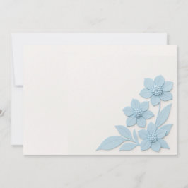 Cartão De Agradecimento Flores Azuis 3D Elegantes em Fundo Suave, crio