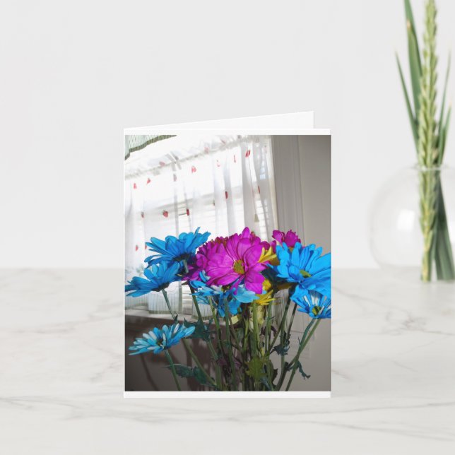 Cartão De Agradecimento Flores Buquê, Meras Palavras Obrigado (Frente)