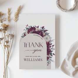 Cartão De Agradecimento Flores Burgundy Amor em Flor Grata