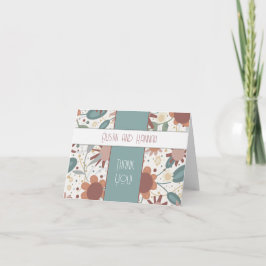 Cartão De Agradecimento Flores Cheias Casamento de Inspirividade Elegante