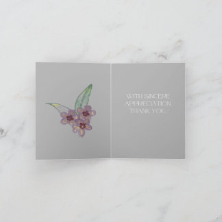 Cartão de Agradecimento - Flores Cinzas