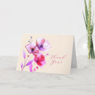 Cartão De Agradecimento Flores Cor-de-Rosa & Creme, Seu Logotipo, Código Q