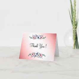 Cartão De Agradecimento Flores de Aquarela Brilham Obrigado Interior em Br