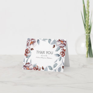 Cartão De Agradecimento Flores de Aquarela de Ameixa Decoração de Casament