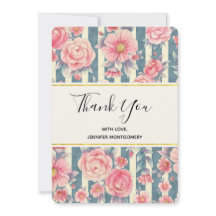 Flores de Aquarela Rosa em Strips Obrigado