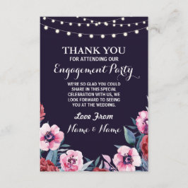 Cartão de agradecimento Flores de Casamento Azul M