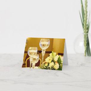 Cartão De Agradecimento Flores de Casamento e Velas - Branco Por Dentro