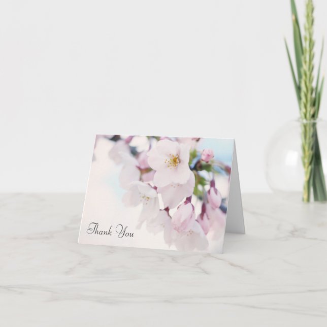 Cartão De Agradecimento Flores de Cerejeira Obrigado (Frente)