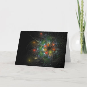 Cartão De Agradecimento Flores de fantasia fractal suaves e tenra