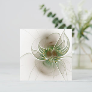 Cartão De Agradecimento Flores de fantasia fractal suaves e tenra