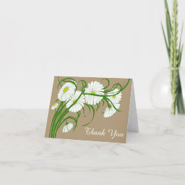 Cartão De Agradecimento Flores de Gerbera Daisy Vintage Casamento Agradeci