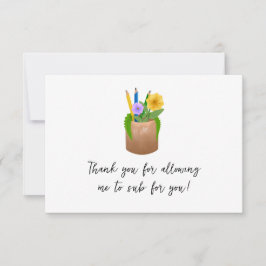 Cartão De Agradecimento Flores de Lápis de Professores da Escola Substitut