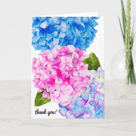 Cartão De Agradecimento Flores de Verão de Aquarela Elegante | Obrigado!