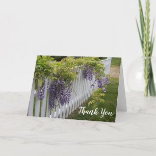 Cartão De Agradecimento Flores De Wisteria Roxo Obrigado Nota