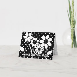 Cartão De Agradecimento Flores e Bolinhas divertidas de cores para adultos