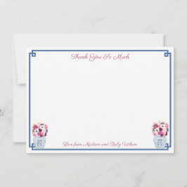 Cartão De Agradecimento Flores Elegantes de Outono Orquídeas Rosas Chuveir