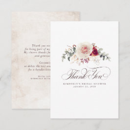 Cartão De Agradecimento Flores Elegantes de Tons Terrosos Pequeno Agradeci