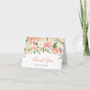 Cartão De Agradecimento Flores em Aquarela Pastel Obrigado