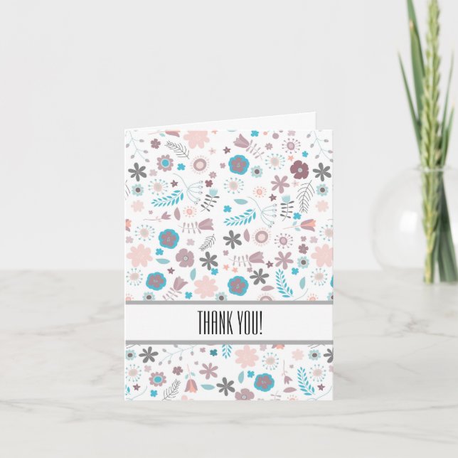 Cartão De Agradecimento Flores Obrigado (Frente)