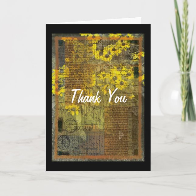 Cartão De Agradecimento Flores, Obrigado (Frente)