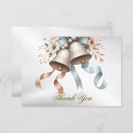 Cartão De Agradecimento Flores para casamentos Belts Azuis Rosa Bonitos Be