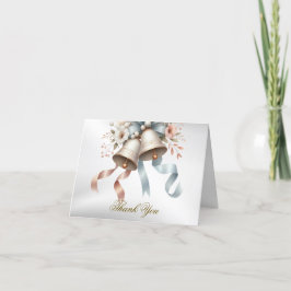 Cartão De Agradecimento Flores para casamentos Belts Azuis Rosa Bonitos Be