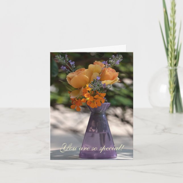 Cartão De Agradecimento Flores paraDebbie (Frente)