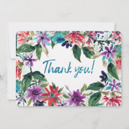 Cartão De Agradecimento Flores Pintadas Por Aquarelas Perdidas |