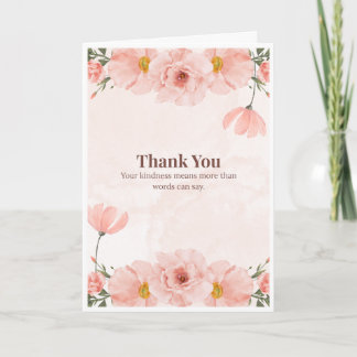 Cartão de Agradecimento Flores Rosa