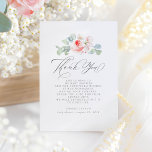 Cartão De Agradecimento Flores Rosa Elegante Chá de fraldas Obrigado<br><div class="desc">Flores cor-de-rosa elegante chá de fraldas pequeno obrigado cartas</div>